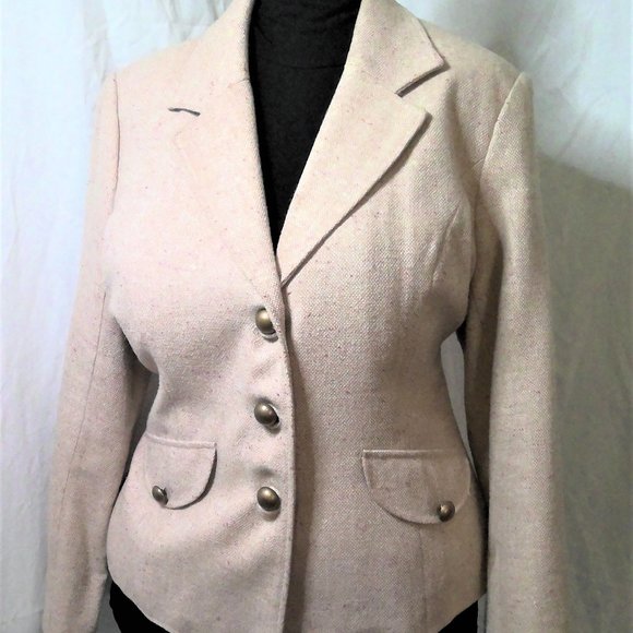 Merona Jackets & Blazers - Merona Tweed Blazer w/Raspberry Pinpoints Size XXL